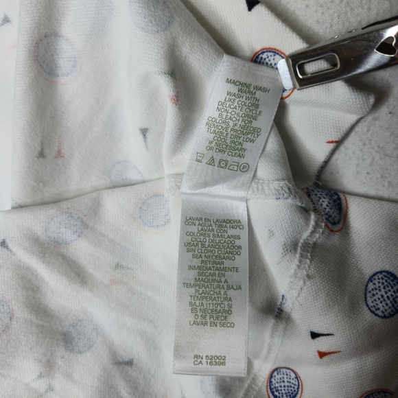 Liz Claiborne Lizgolf Ladies Short Sleeve Golf Theme Blue And White Tee Size M - Picture 8 of 8